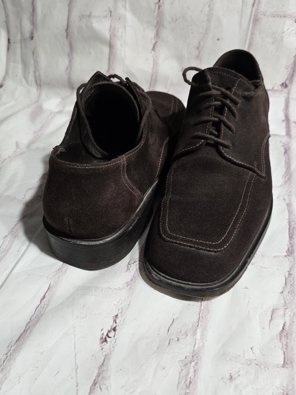 Men's Suede Kenneth Cole Lace-Up Dress Shoes - Dark Brown
